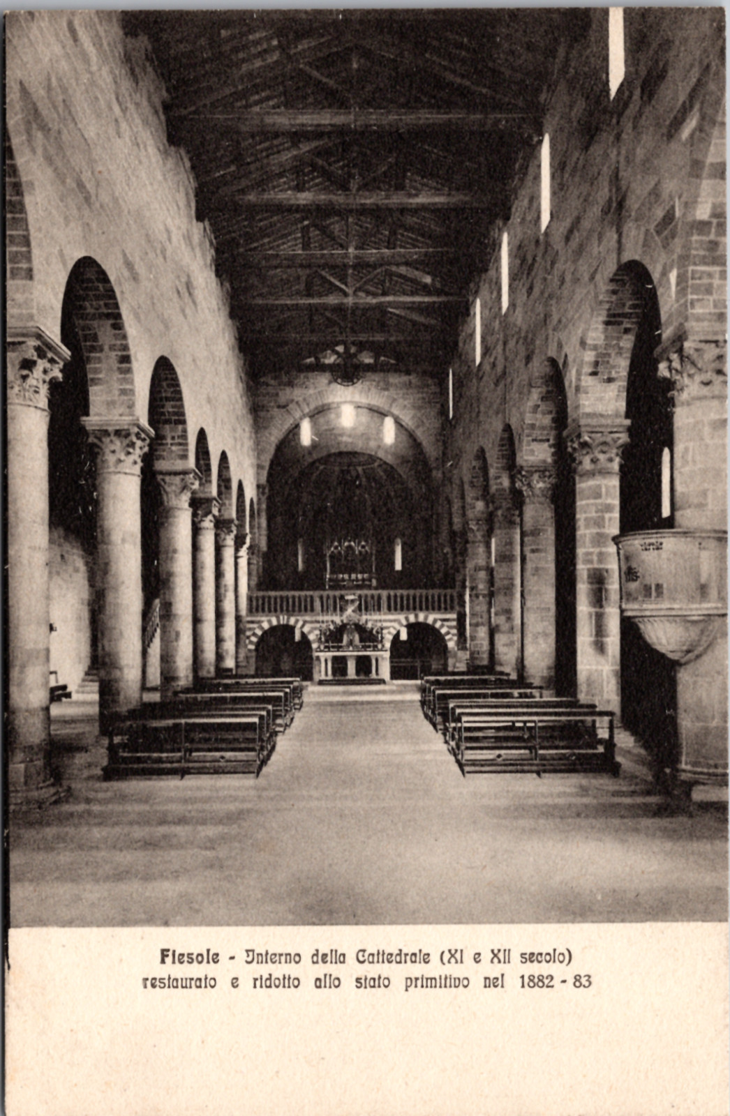 Interior Of The Cathedral Fiesole Italy Postcard