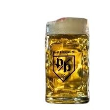 Prost Brewing German Beer Mug, Traditional Glass Stein, 0.5 Liter, Clear