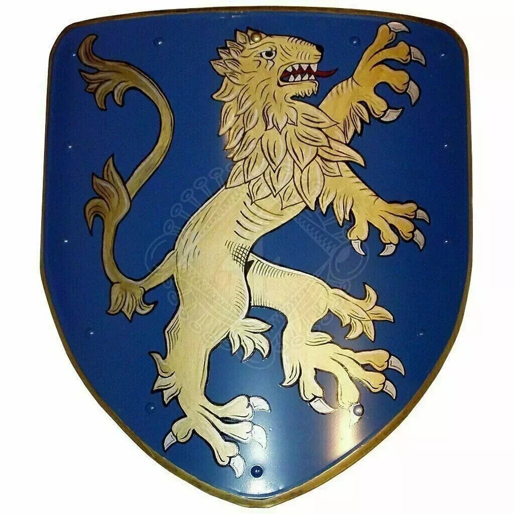 Medieval Warrior Templar 18 Gauge vintage LION Knight Armor Shield Replica