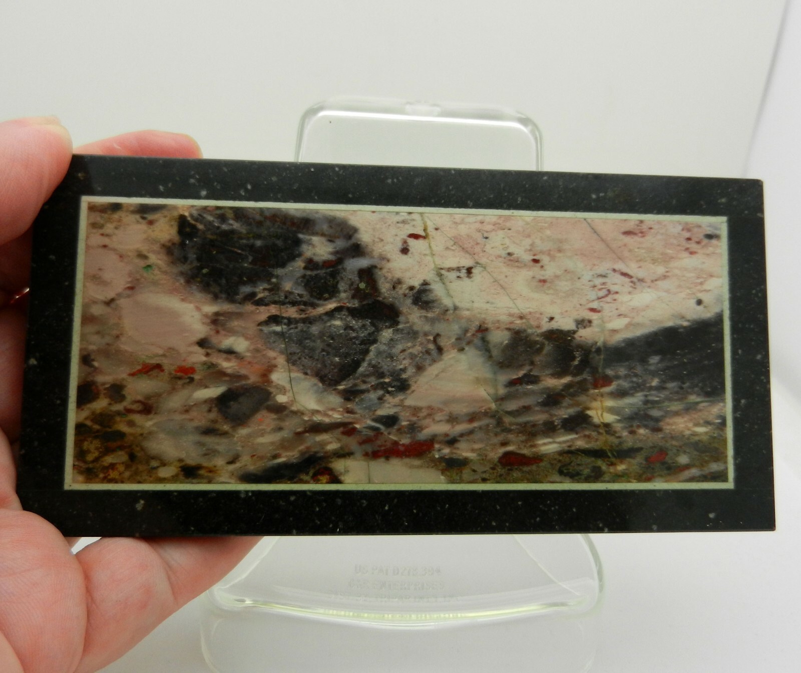 Russian Ural Jasper Picture Framed Natural Stone Panel Hanging Home Decor