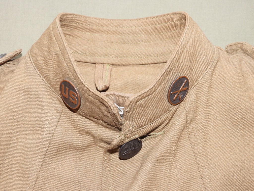 US AEF WW1 3rd Army French Theater Badged Bugler M-1912 Summer Cotton Tunic Coat