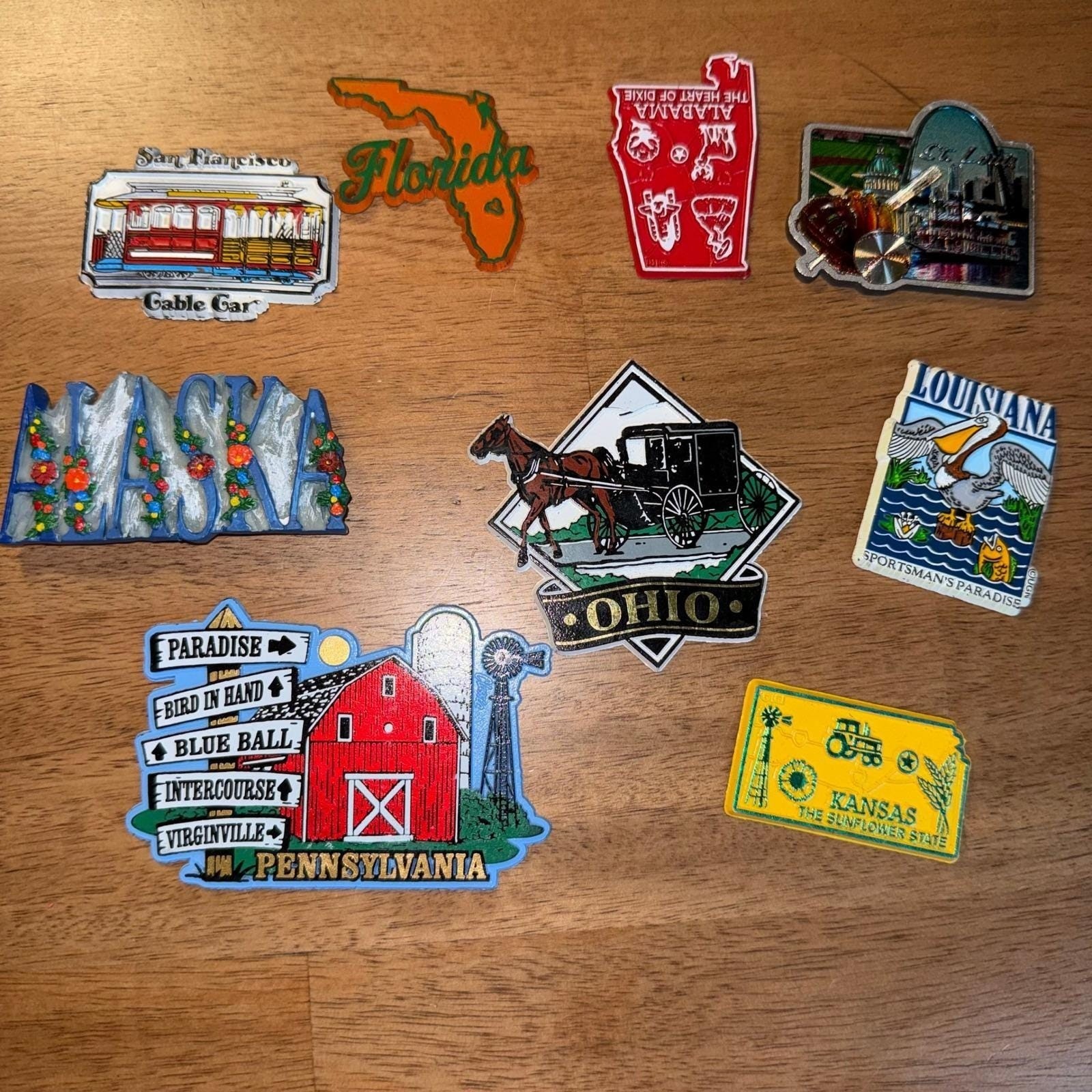 Lot of 9 Vintage Souvenir State Magnets Alaska Florida Ohio PA San Francisco Lot of 9 Vintage Souvenir State Magnets Alaska Florida Ohio PA San Francisco