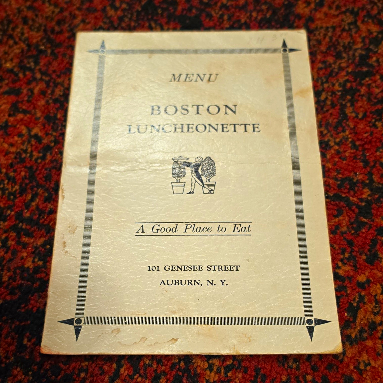 Vintage Boston Luncheonette Menu 