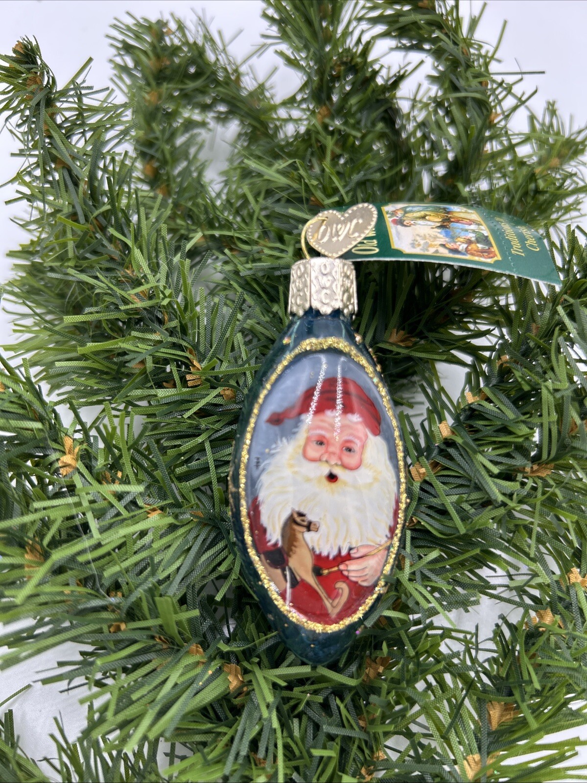 Old World Christmas INSIDE ART Blown Glass Toymaker Santa Ornament 2001 NOS Old World Christmas INSIDE ART Blown Glass Toymaker Santa Ornament 2001 NOS