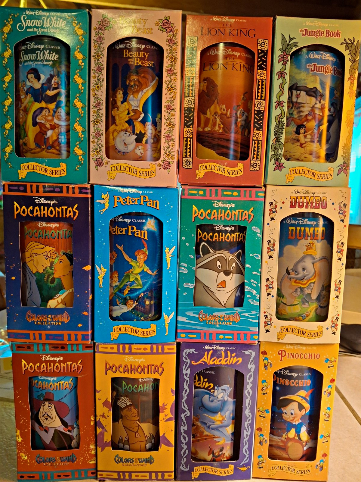 Vintage 1994 Disney Burger King Collector Series Glasses Complete Set of 12 IOB Vintage 1994 Disney Burger King Collector Series Glasses Complete Set of 12 IOB