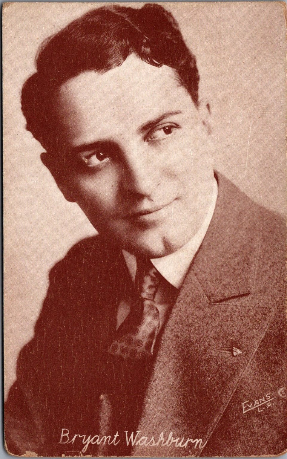 Bryant Washburn Silent Film Star RPPC Actor Portrait Evans LA Studio Postcard Bryant Washburn Silent Film Star RPPC Actor Portrait Evans LA Studio Postcard