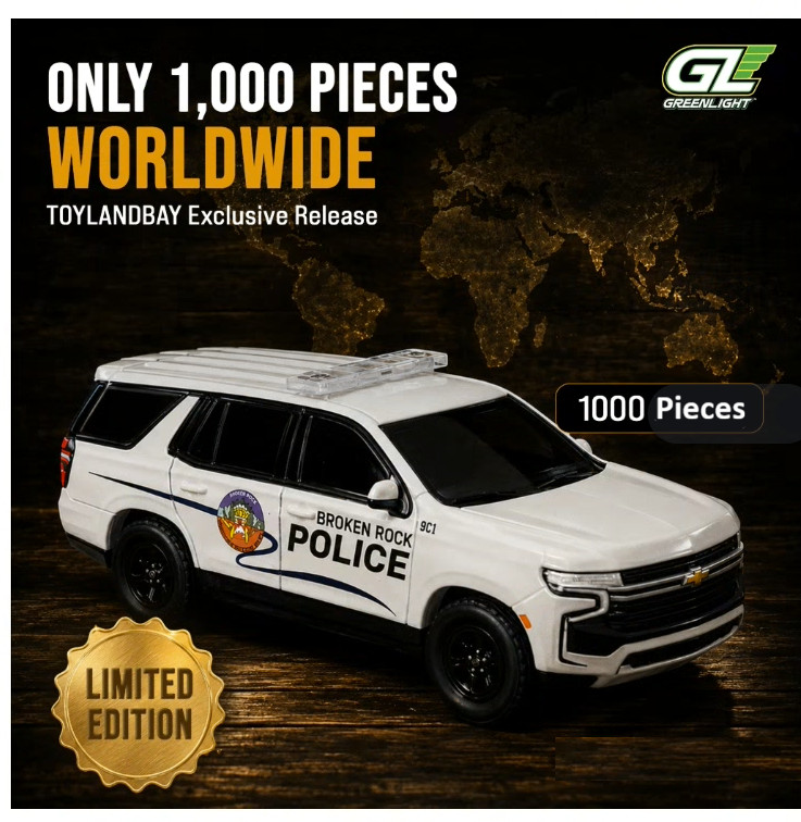 GreenLight 1:64 2021 Chevrolet Tahoe Broken Rock Police Toylandbay Exclusive