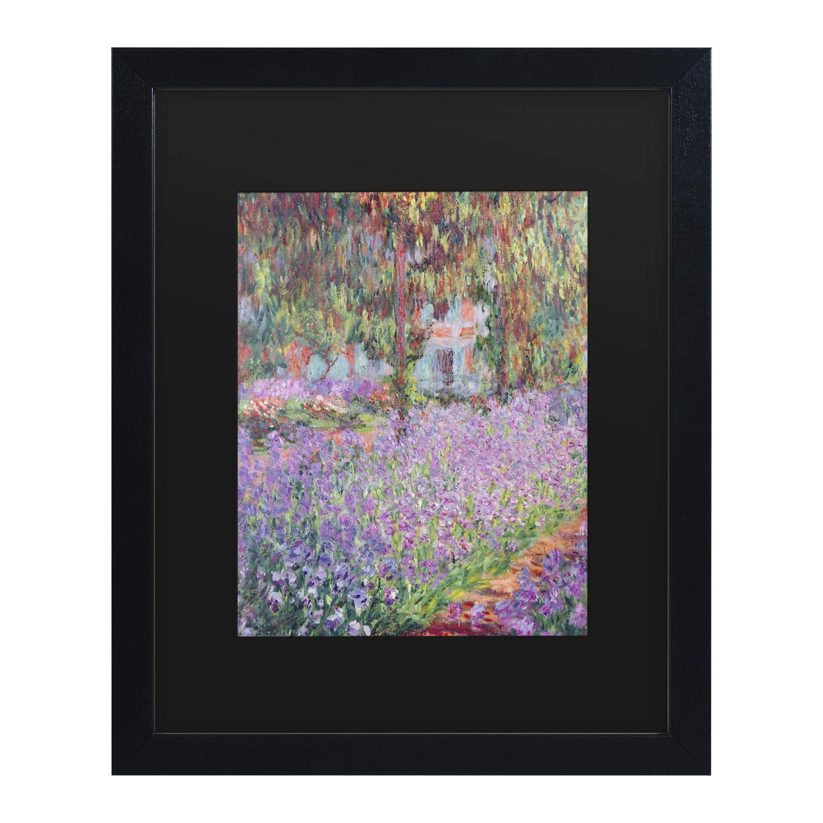 Trademark Fine Art 'The Artist's Garden at Giverny' Black Matted Black Frame Trademark Fine Art 'The Artist's Garden at Giverny' Black Matted Black Frame