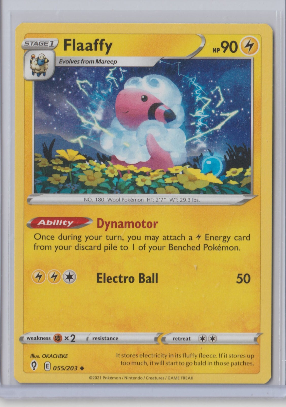 Pokémon 2025 EVOLVING SKIES FLAAFFY 055/203 MINT Never Played Pack Fresh