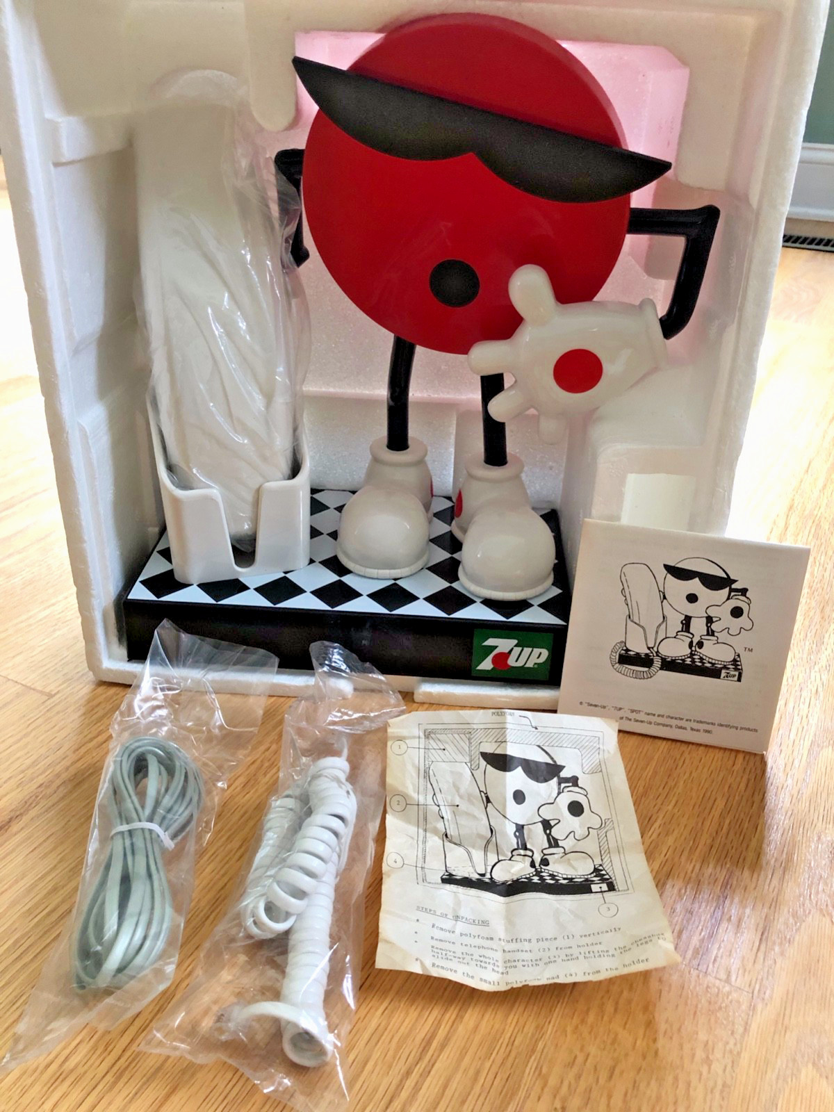7-Up Spot Phone Advertising Collectible 1990's Open Box Display Only 7-Up Spot Phone Advertising Collectible 1990's Open Box Display Only