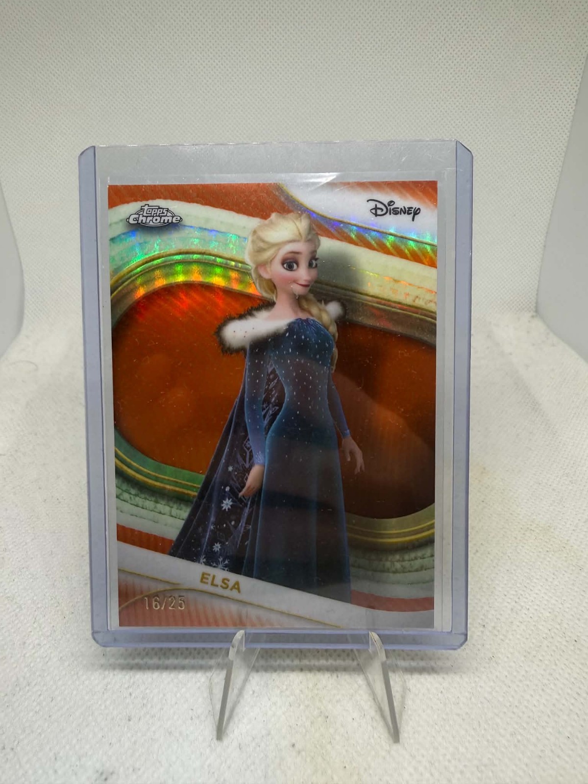 2025 Topps Chrome Disney Elsa Orange Refractor #/25