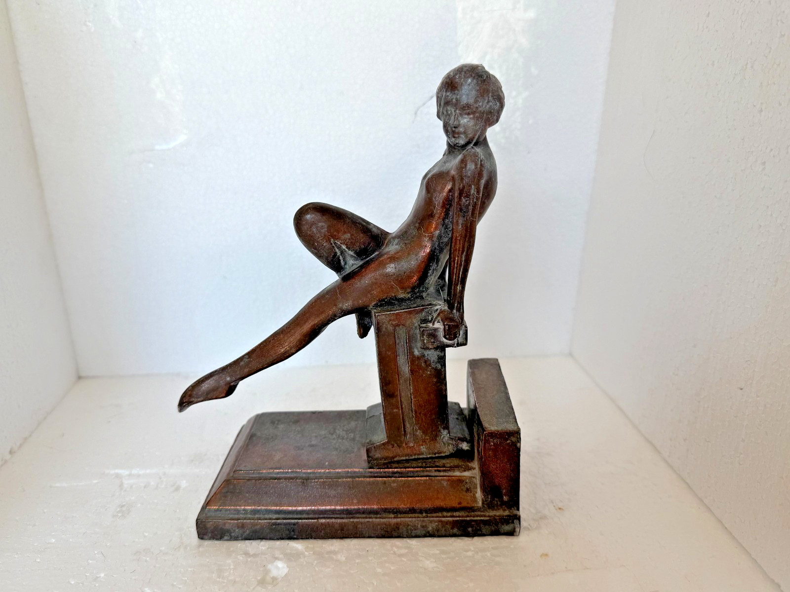 ANTIQUE USA ART DECO NUART FRANKART ERA NUDE LADY BUST STATUE SCULPTURE BOOKEND ANTIQUE USA ART DECO NUART FRANKART ERA NUDE LADY BUST STATUE SCULPTURE BOOKEND