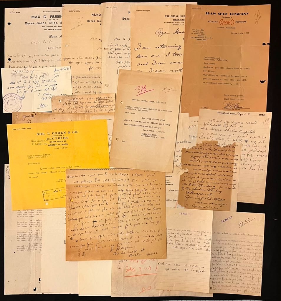 Rare Lot of 21 Judaica letters from Massachusetts in English, Yiddish & Hebrew Rare Lot of 21 Judaica letters from Massachusetts in English, Yiddish & Hebrew