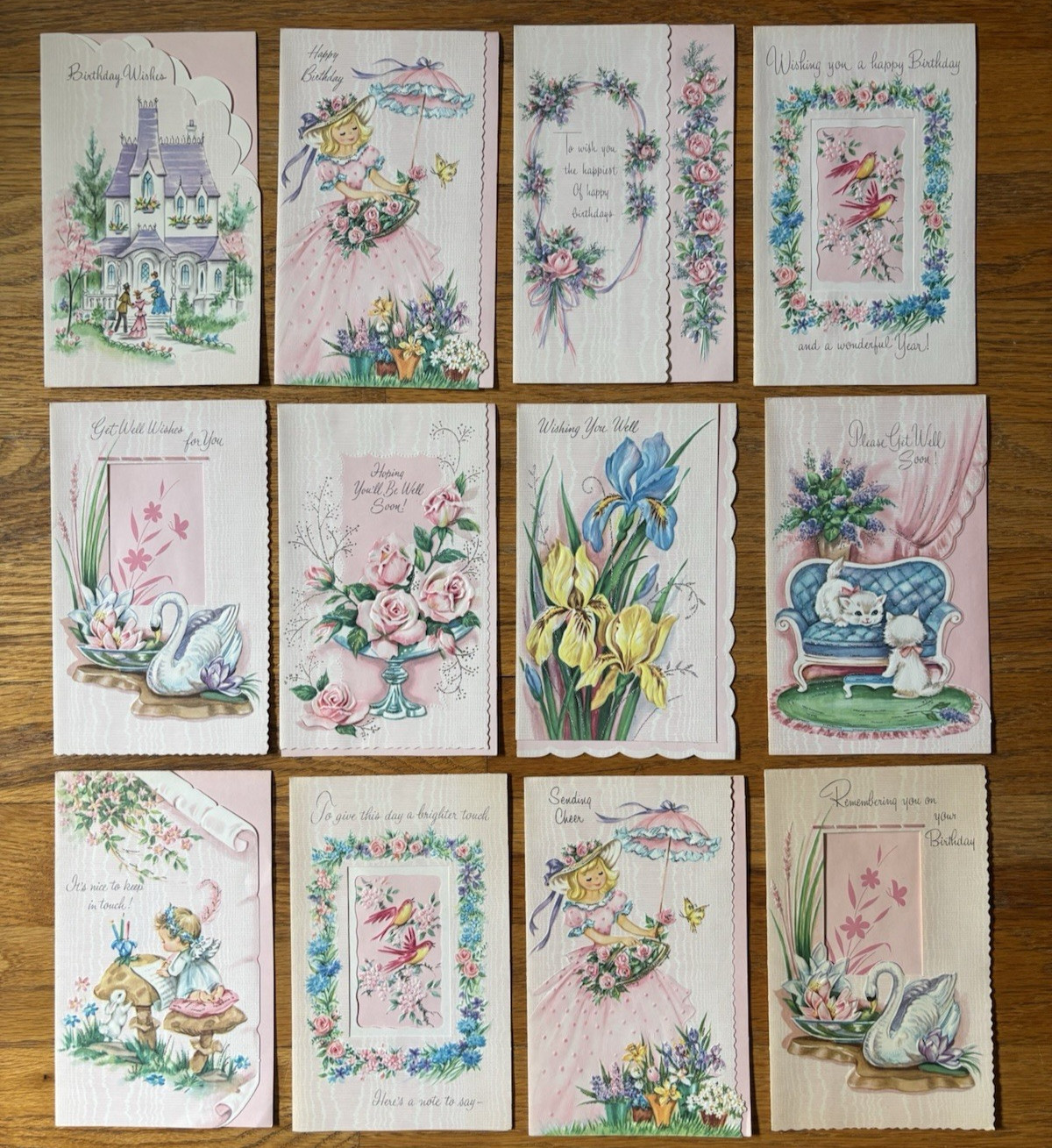 Vintage Greeting Card Lot Unused Birthday Get Well 50'S 60'S MCM New Old Stock