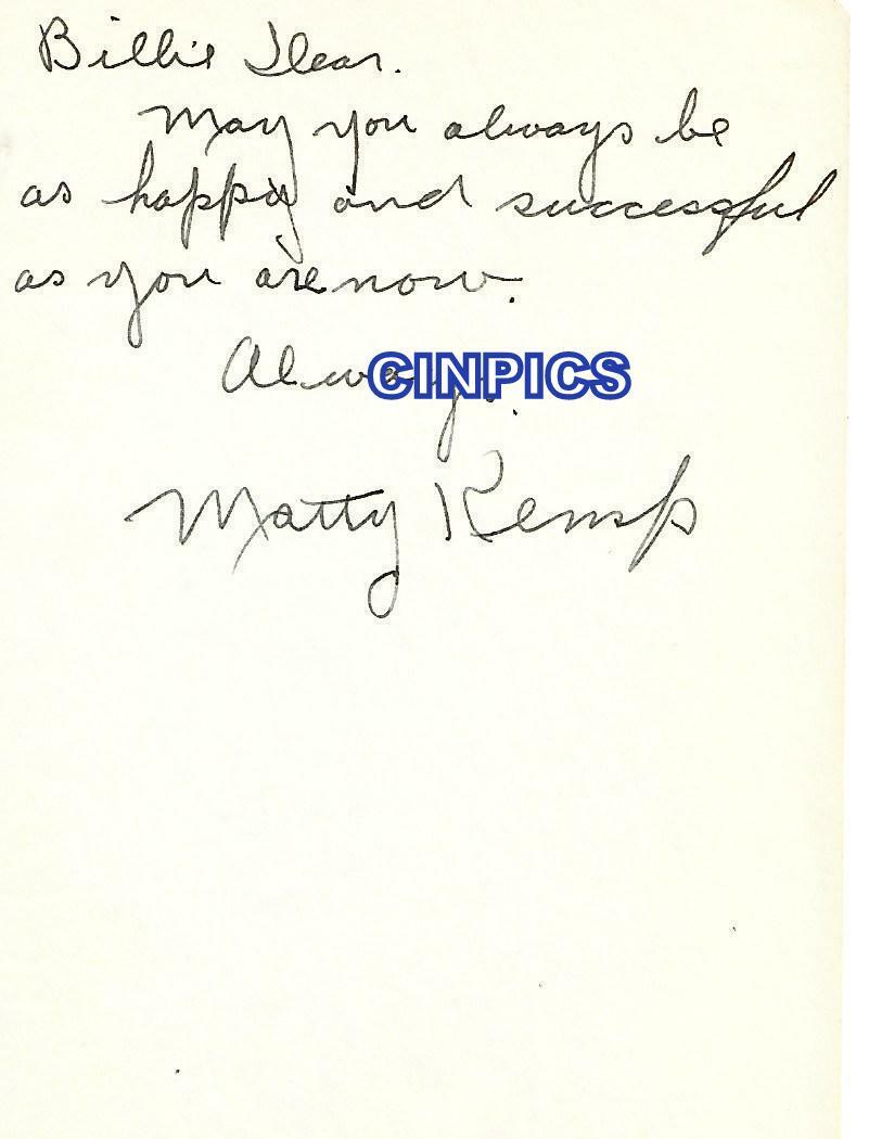 MATTY KEMP AUTOGRAPH TO BILLIE DOVE SILENT FILM ACTRESS ORIGINAL 5.75X4 MATTY KEMP AUTOGRAPH TO BILLIE DOVE SILENT FILM ACTRESS ORIGINAL 5.75X4