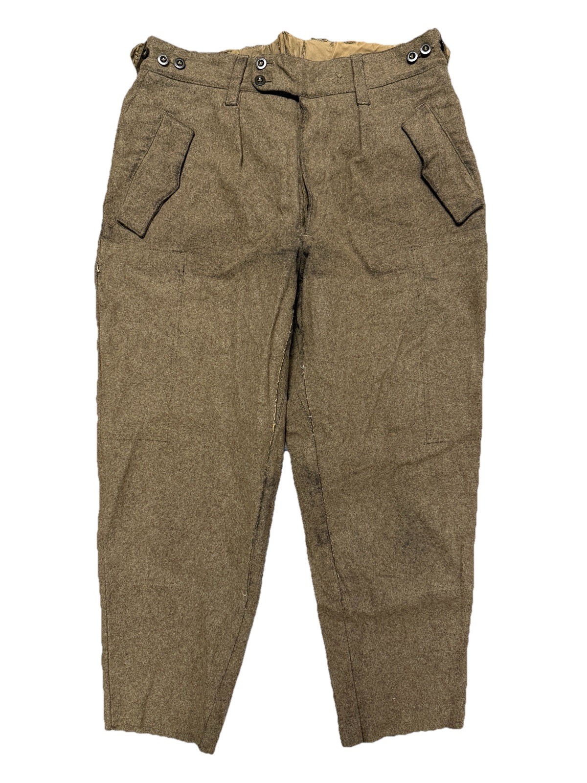 Vintage German Military Wool Cargo Pants Mens 34x25 Konfeksjons-Eksport Army Vtg