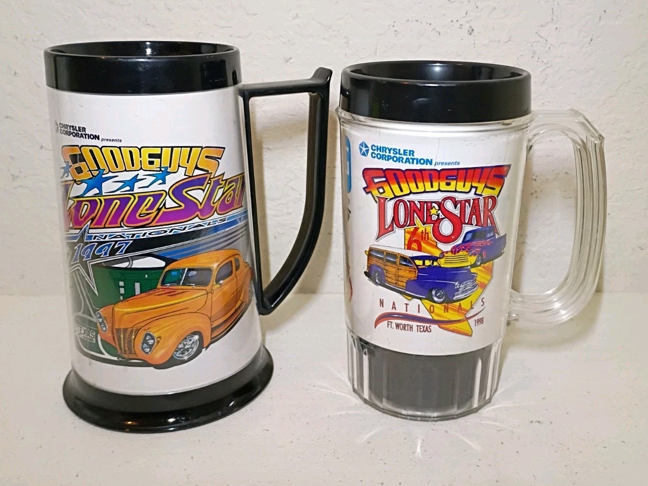 Vintage Goodguys Nationals Travel Mug Set (1997 & 1998) Chrysler Sponsor