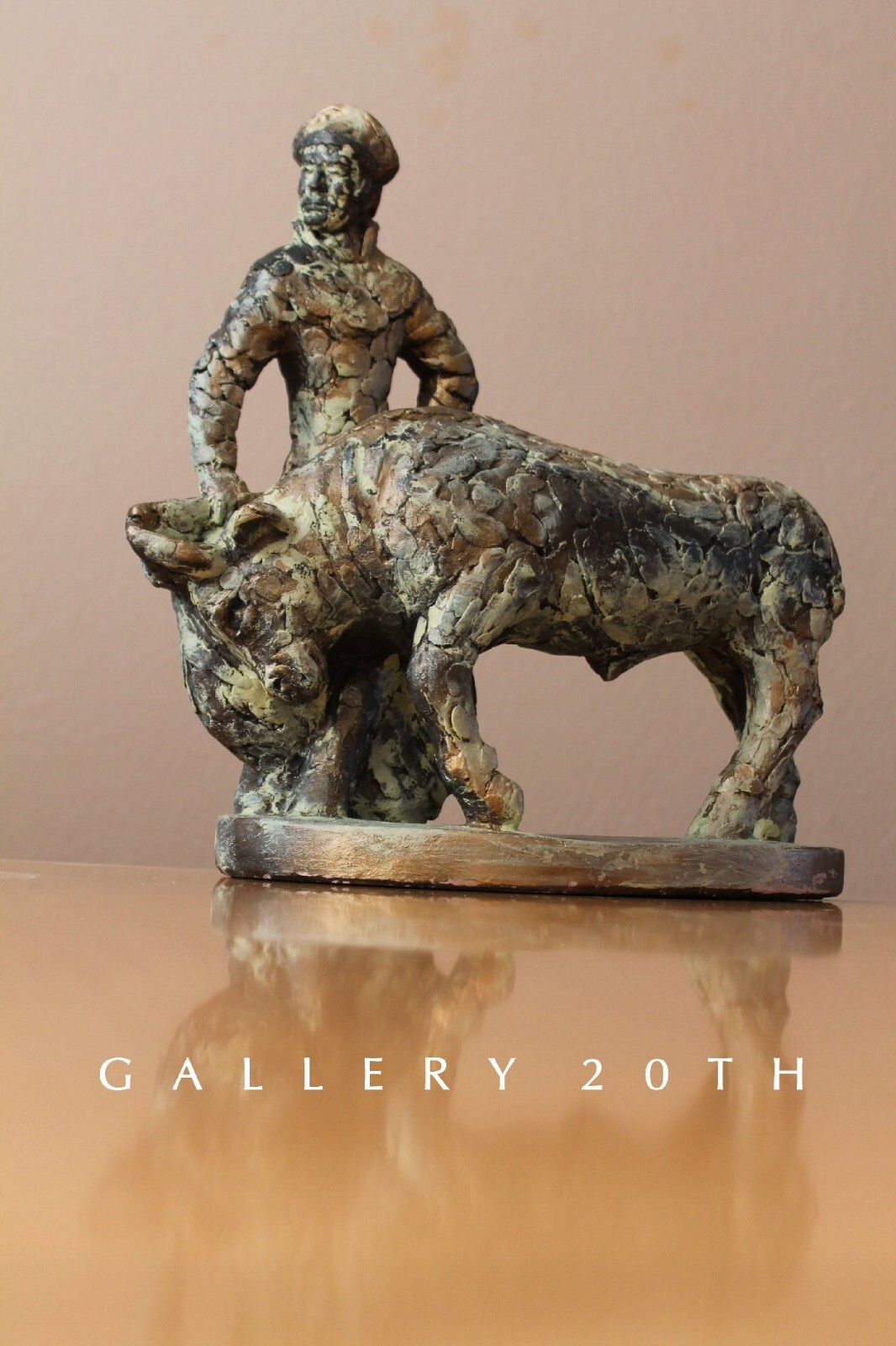 AMAZING MCM BRUTALIST MATADOR SCULPTURE BULL FIGHTER VTG 50'S 60'S MID CENTURY