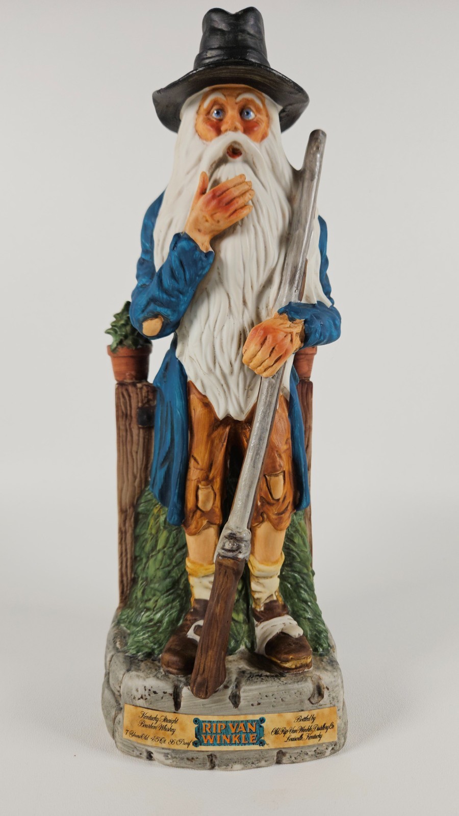 1977 Old Rip Van Winkle Third Design Porcelain Whiskey Decanter Empty Vintage 1977 Old Rip Van Winkle Third Design Porcelain Whiskey Decanter Empty Vintage