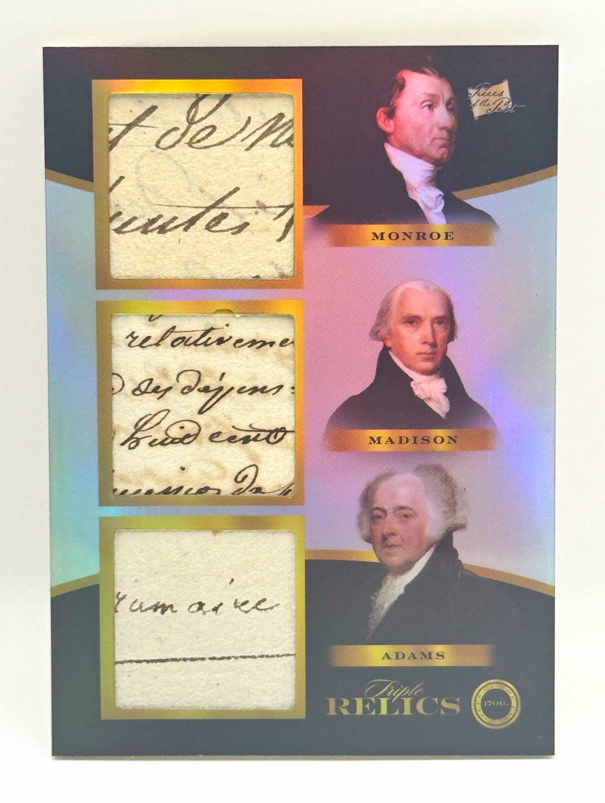 2024 Pieces 1700s Edition Monroe Madison Adams Triple Handwritten Relics #281