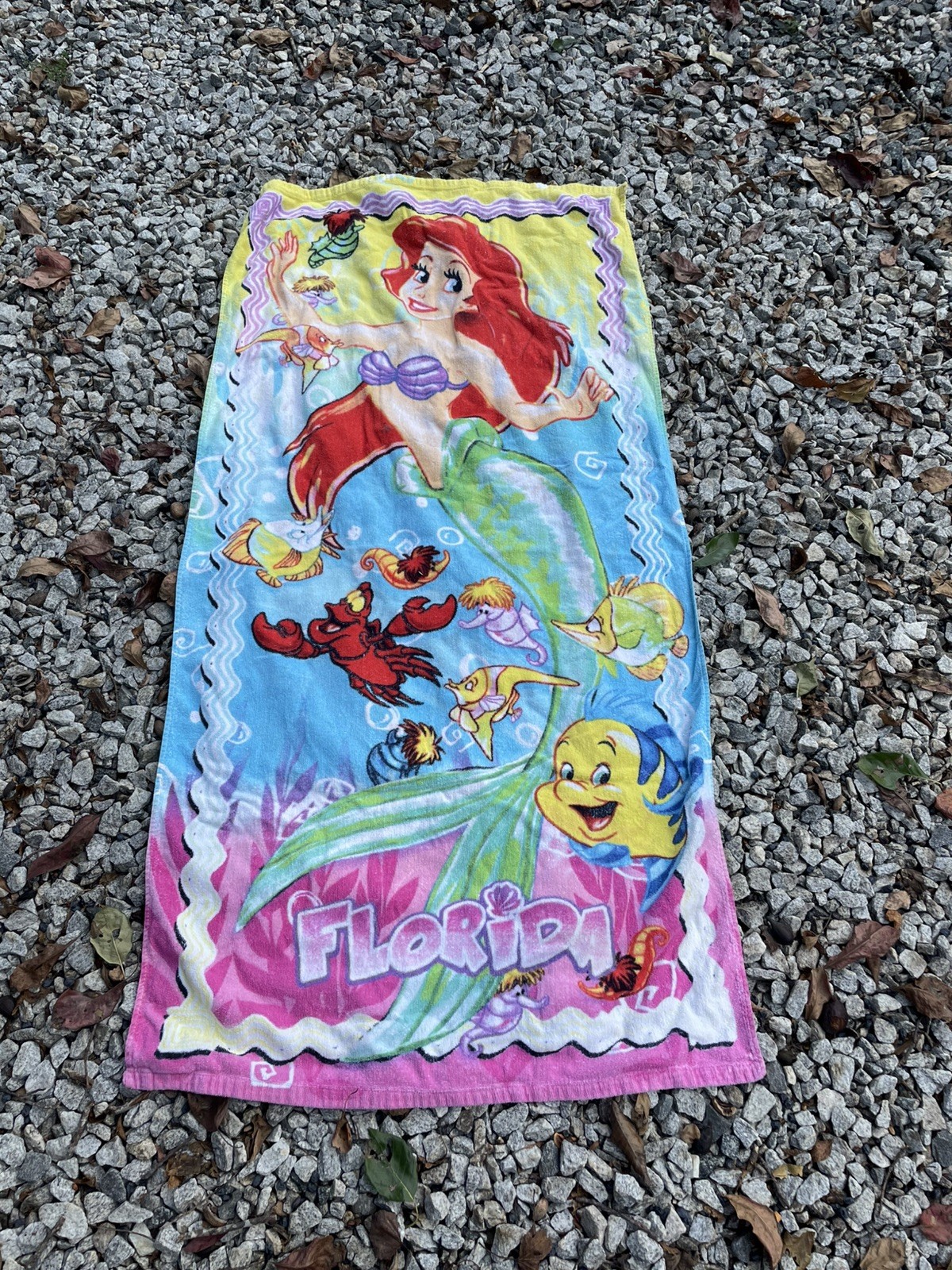 The Little Mermaid Ariel Florida Vintage Beach Towel Disney 