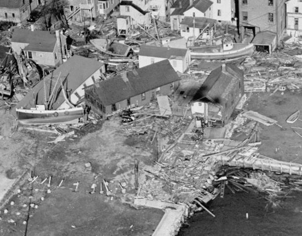 Damage caused by the New England Hurricane of 1938 aka Long Island .. Old Photo