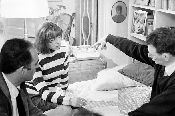 Michel Piccoli Elsa Martinelli Jean Aurel film set De l\'amour Pari- Old Photo