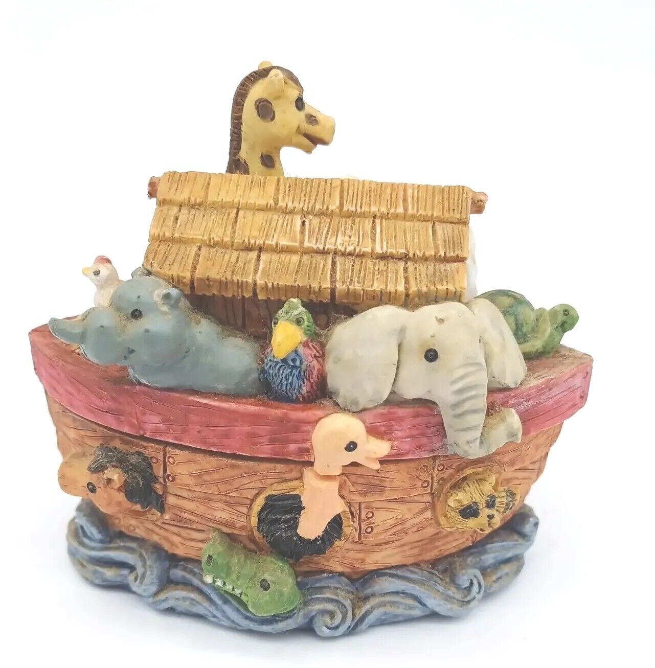 Noah's Ark Design Jewelery Trinket Box nice animals boat ship 