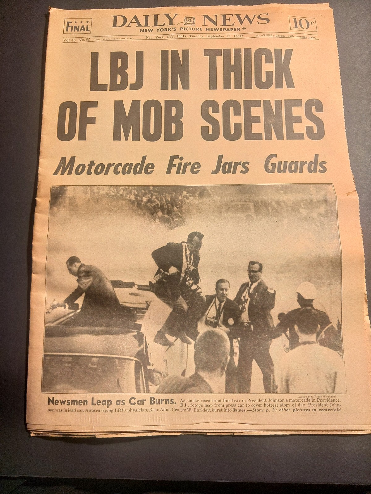 Daily News September 29, 1964 LBJ in thick of mom scene. Daily News September 29, 1964 LBJ in thick of mom scene.