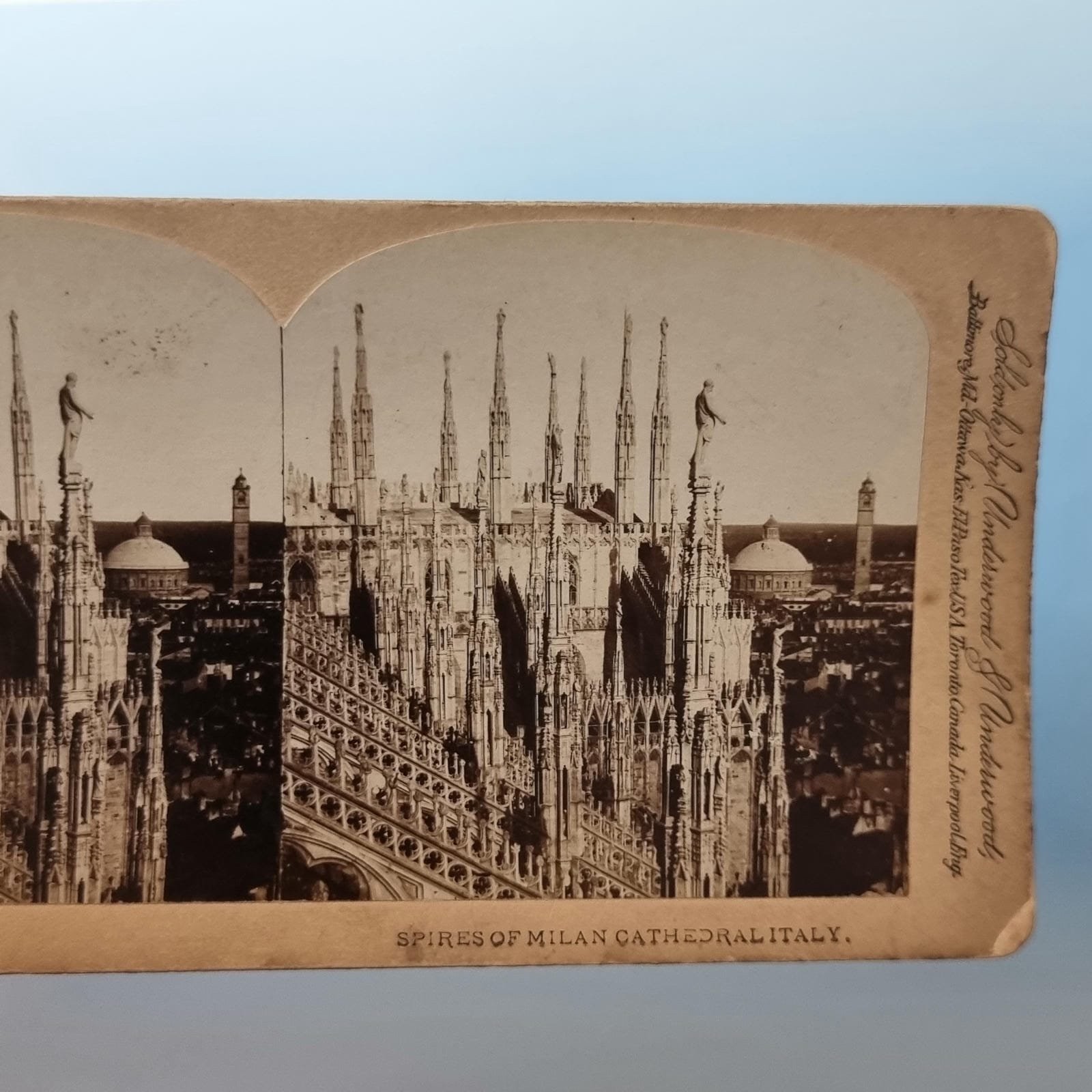 Milan Italy Stereoview C1895 Real Photo Spires Of Cathedral & City