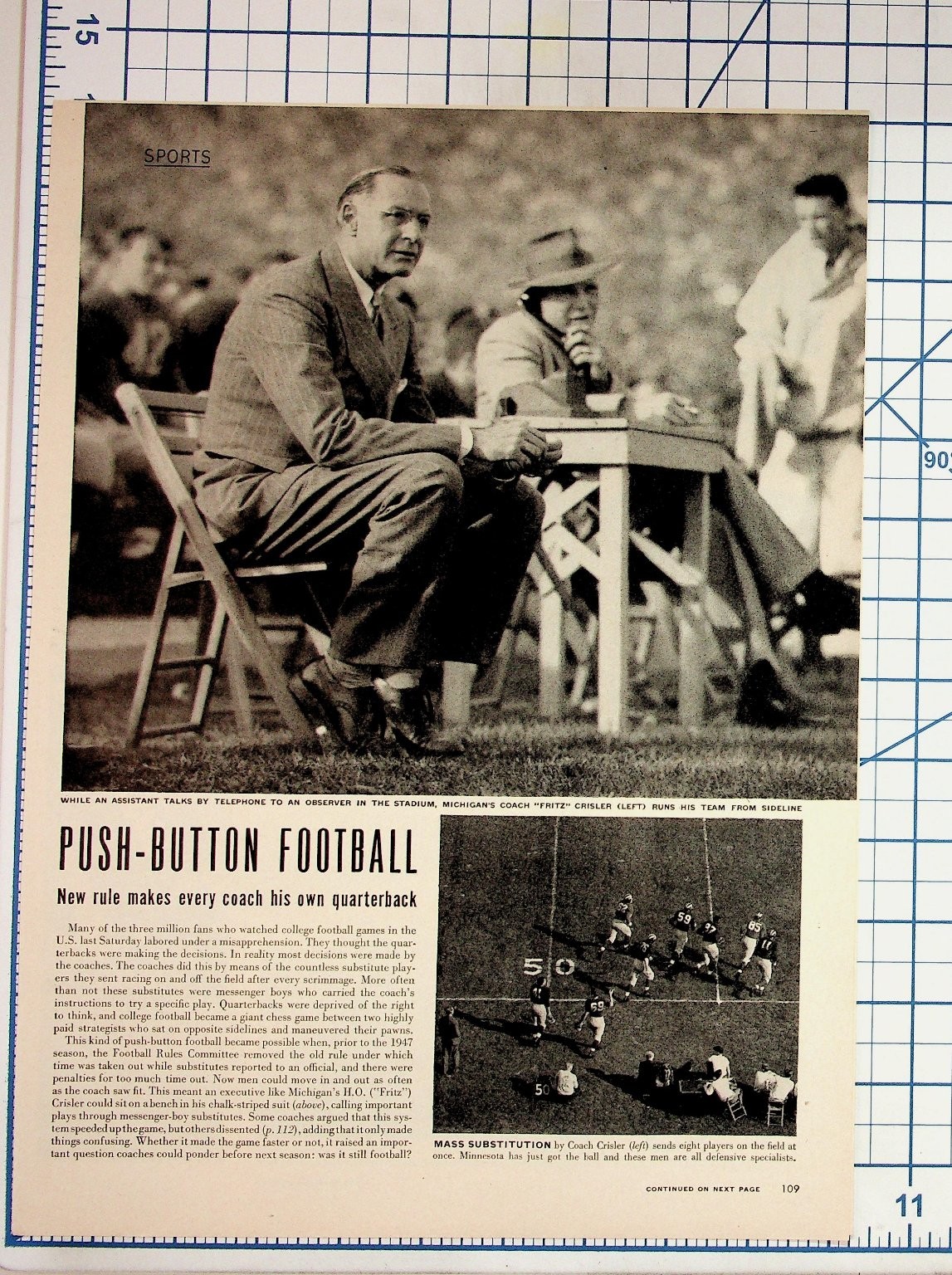1940s Magazine Clipping Push-Button Football Flying Car Jet Helicopter Ads