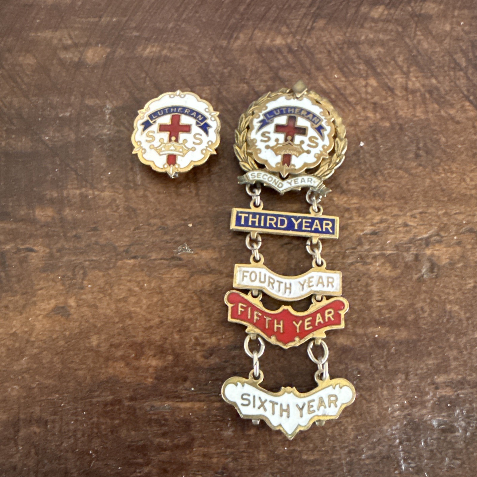 Vintage Lutheran Sunday School Lapel Pin Lot Little's System 10k Gold Fill 9g Vintage Lutheran Sunday School Lapel Pin Lot Little's System 10k Gold Fill 9g