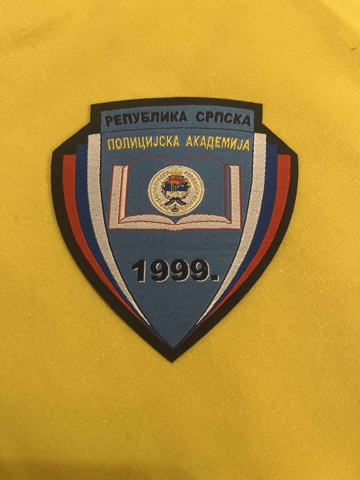 Rare Republika Srpska Police Academy Shield Patch - Republic of Srpska 1999 Rare Republika Srpska Police Academy Shield Patch - Republic of Srpska 1999