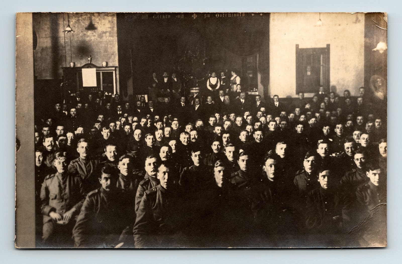 WWI RPPC Postcard Mystery Photo Spooky Dutch? Soldiers Many Faces WWI RPPC Postcard Mystery Photo Spooky Dutch? Soldiers Many Faces