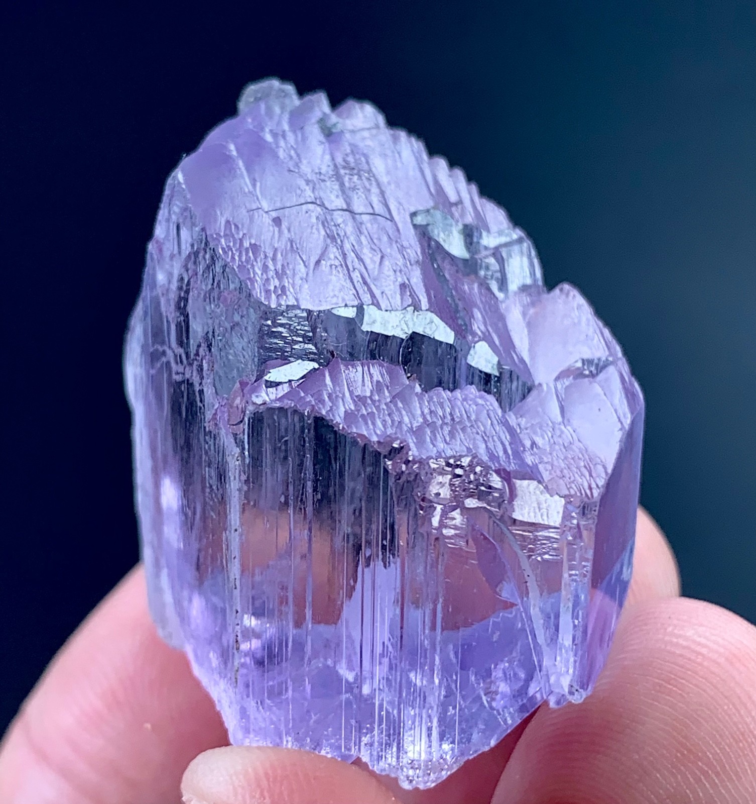 166 Carat Natural Etched Kunzite Crystal Specimen From Afghanistan