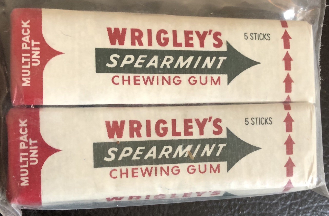 VTG Wrigleys Spearmint Chewing Gum ~ Sealed ~3” Packs candy Unopened 1985