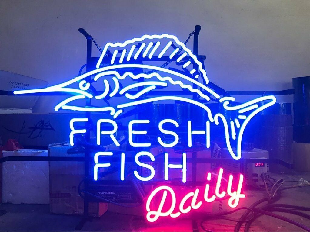Fresh Fish Daily Swordfish Real Neon Sign 24\