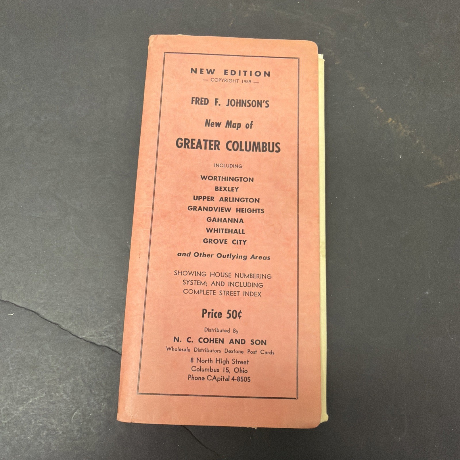 FRED F. JOHNSON\'S MAP OF GREATER COLUMBUS 1959