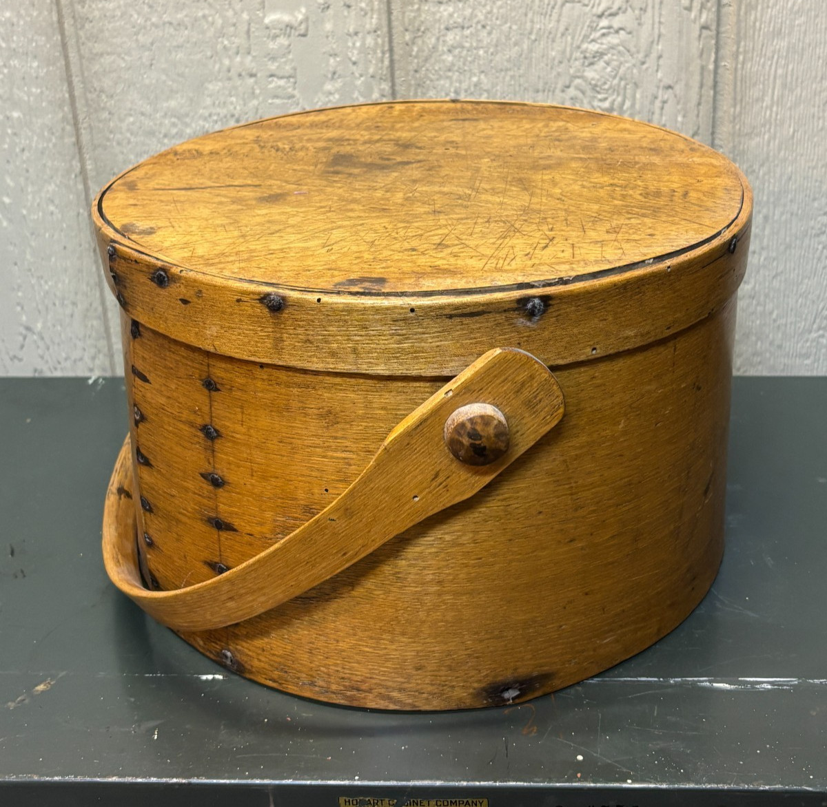 Antique Early Wooden Pantry Box With Double Nail & Hand Carved Construction Antique Early Wooden Pantry Box With Double Nail & Hand Carved Construction