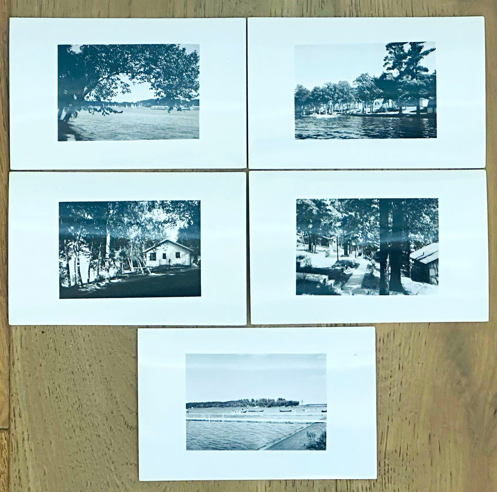 Vintage 1950s RPPC Lot 5 Cards Lake Resort Cabins Beach Sailboats L. L. Cook Vintage 1950s RPPC Lot 5 Cards Lake Resort Cabins Beach Sailboats L. L. Cook