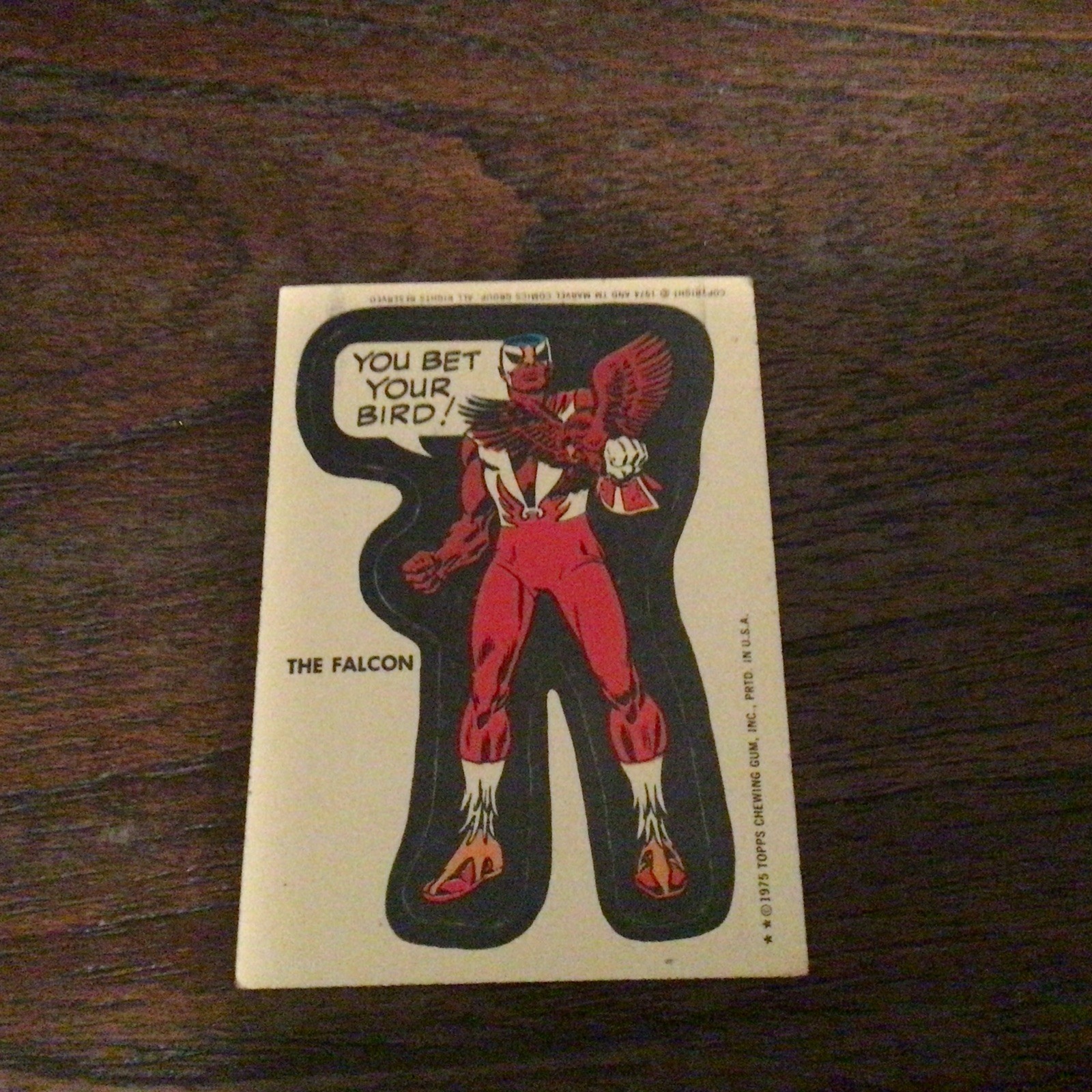 Vintage 1975 Marvel Sticker The Falcon