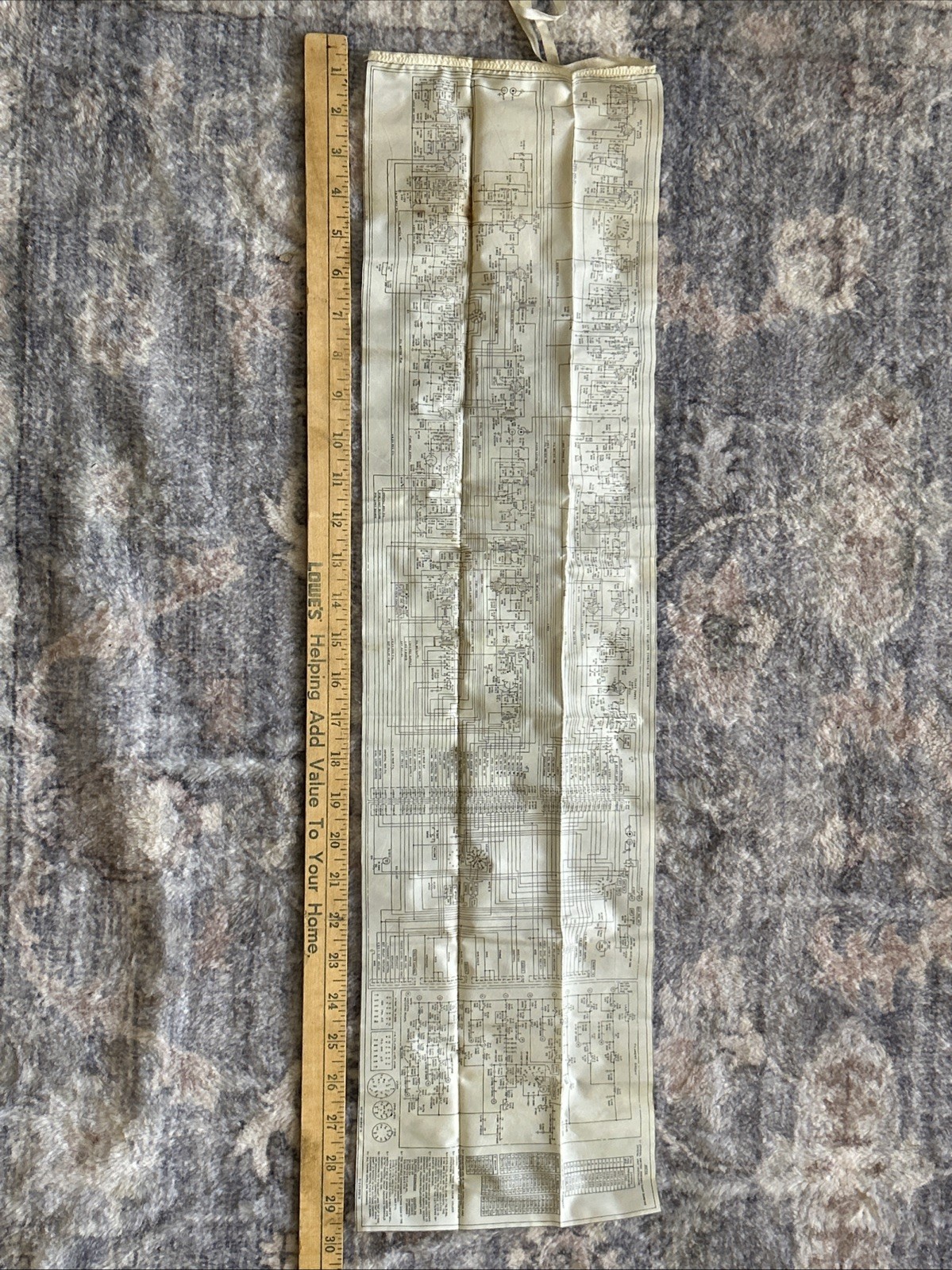 Vintage US Army RT-68/RTG Schematic Diagram On Silk/Nylon Fabric Korea/Cold War 
