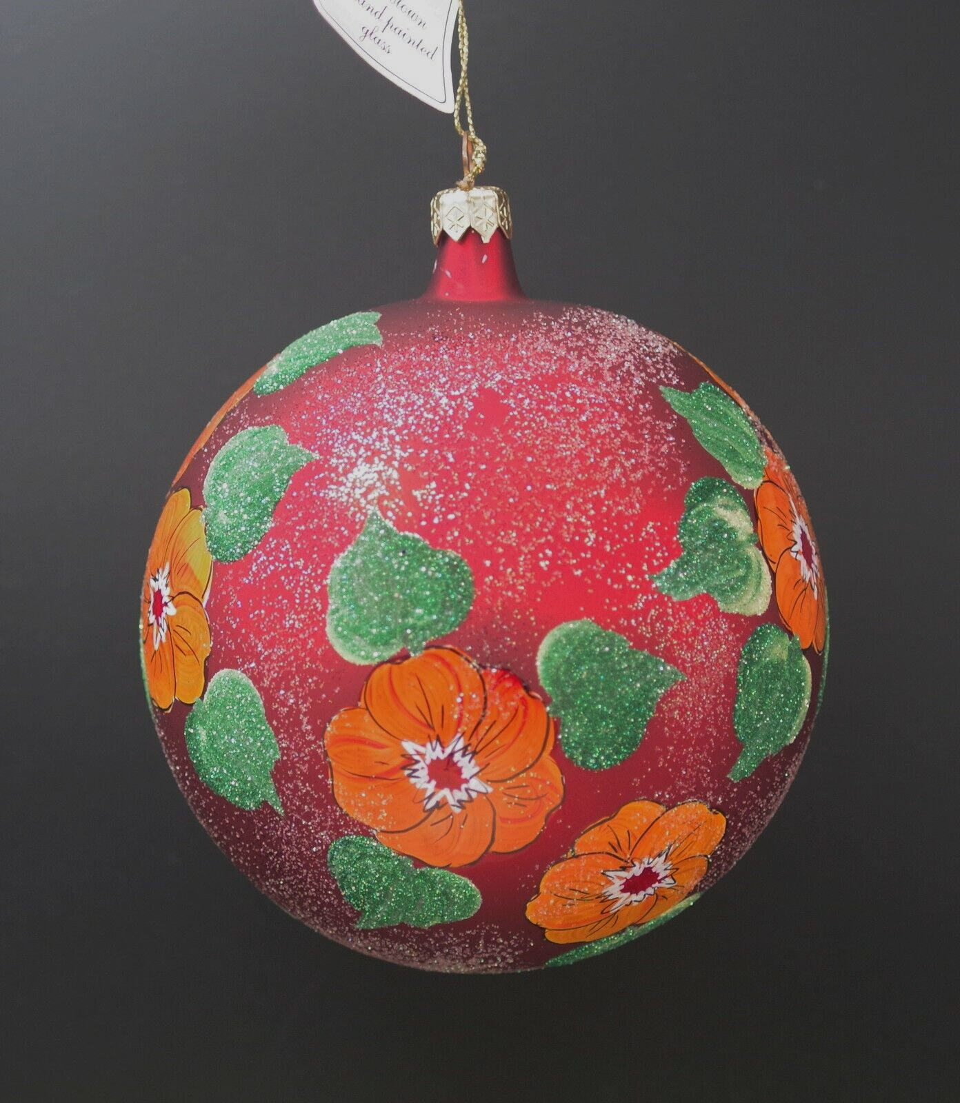 ITALIAN MERCURY GLASS LARGE BALL CHRISTMAS ORNAMENT 5\