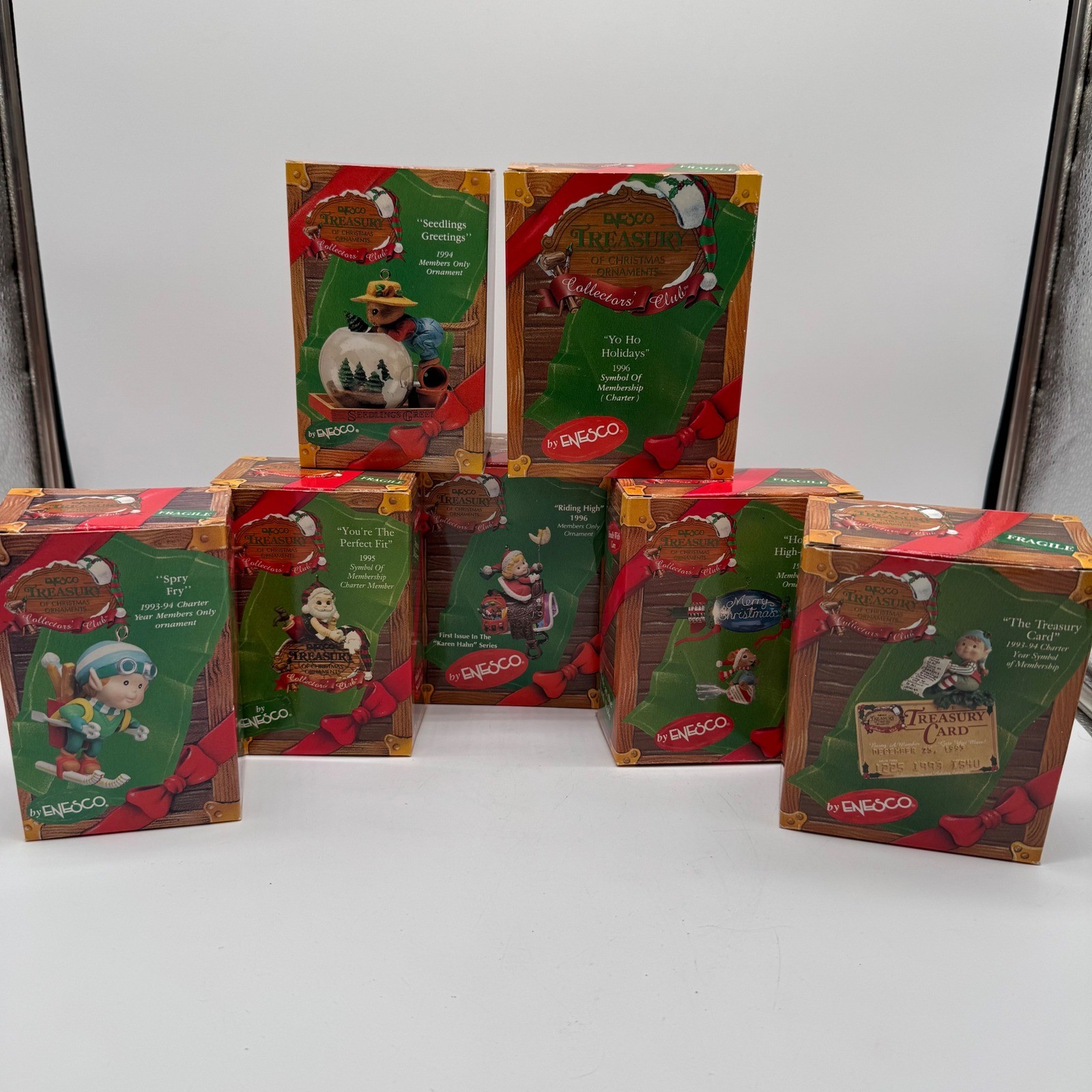 Vintage Enesco Treasury of Christmas Ornaments Lot 7 Boxed Members Only Club Vintage Enesco Treasury of Christmas Ornaments Lot 7 Boxed Members Only Club