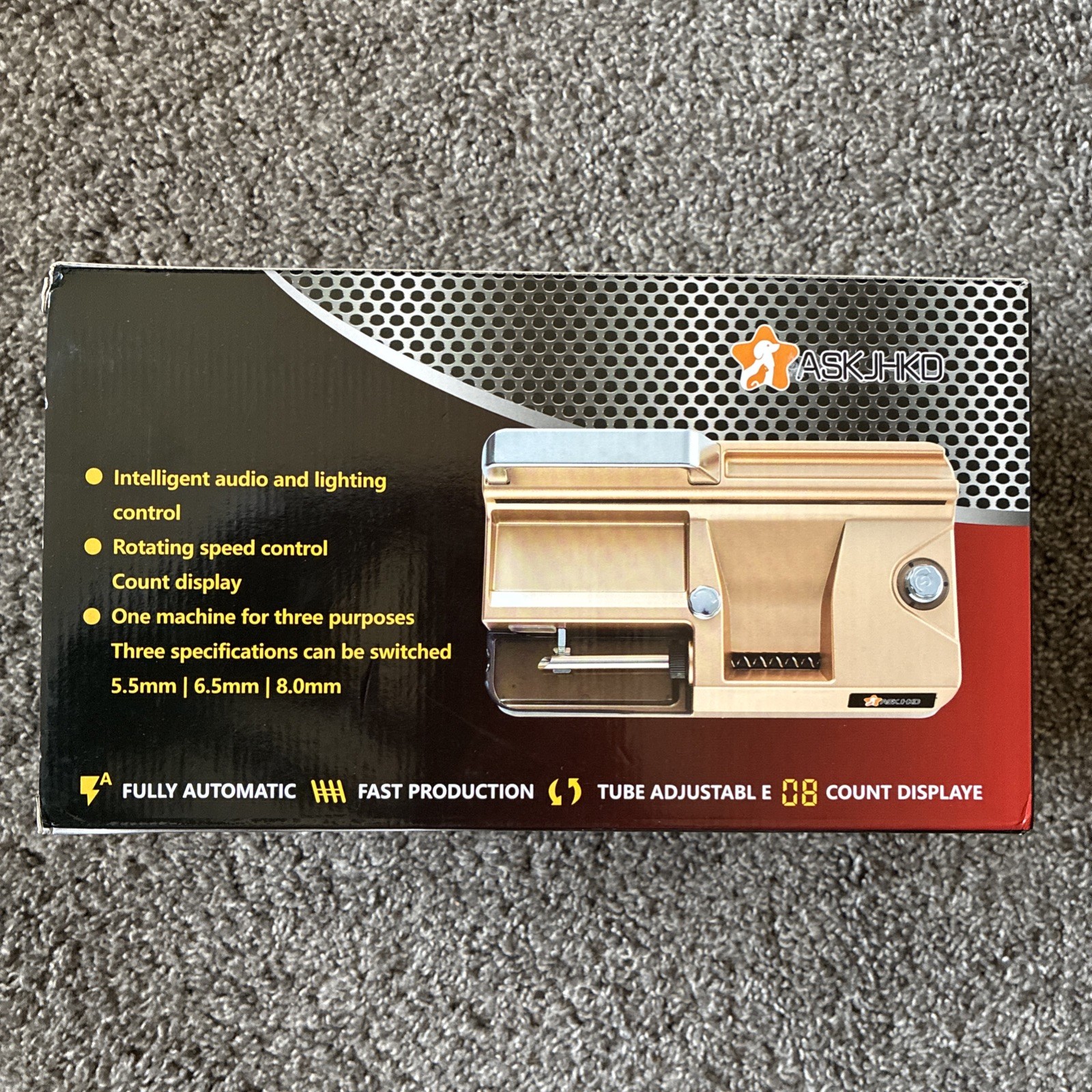 Automatic Cigarette Rolling Machine with Count Display - 8.0/6.5/5.5mm - NEW Automatic Cigarette Rolling Machine with Count Display - 8.0/6.5/5.5mm - NEW