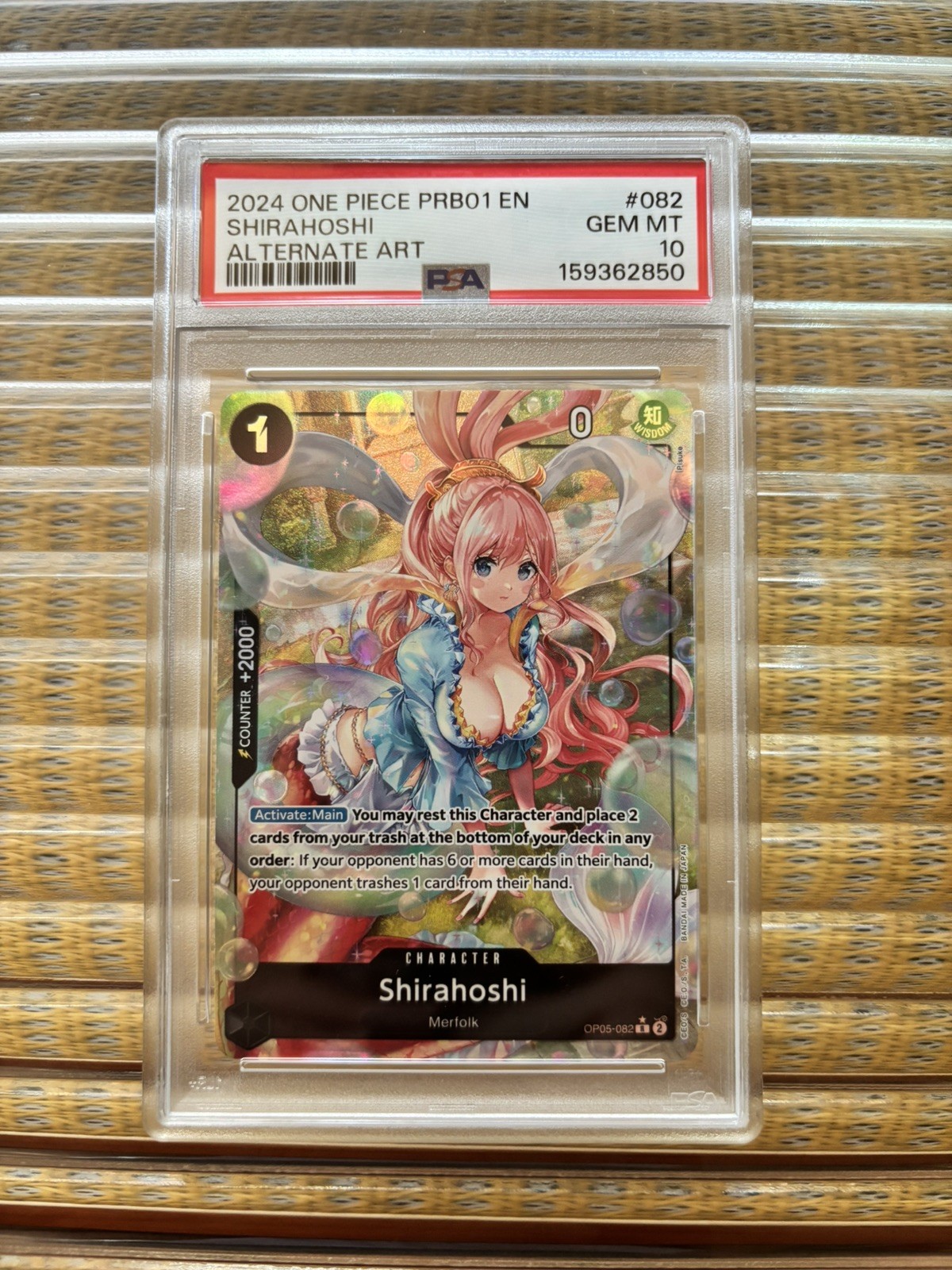 2024 One Piece PRB01 #082 Shirahoshi Alternate Art PSA 10 2024 One Piece PRB01 #082 Shirahoshi Alternate Art PSA 10
