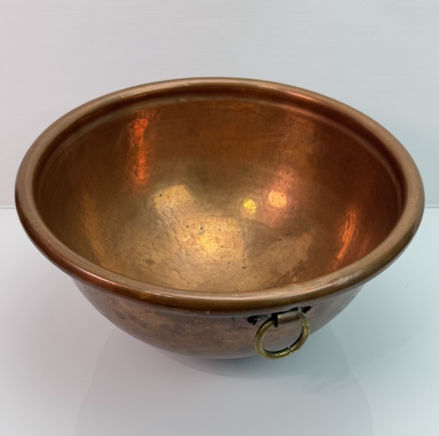 Rare Vintage Gaillard Paris French Hammered Solid Copper Mixing Bowl 11” Heavy