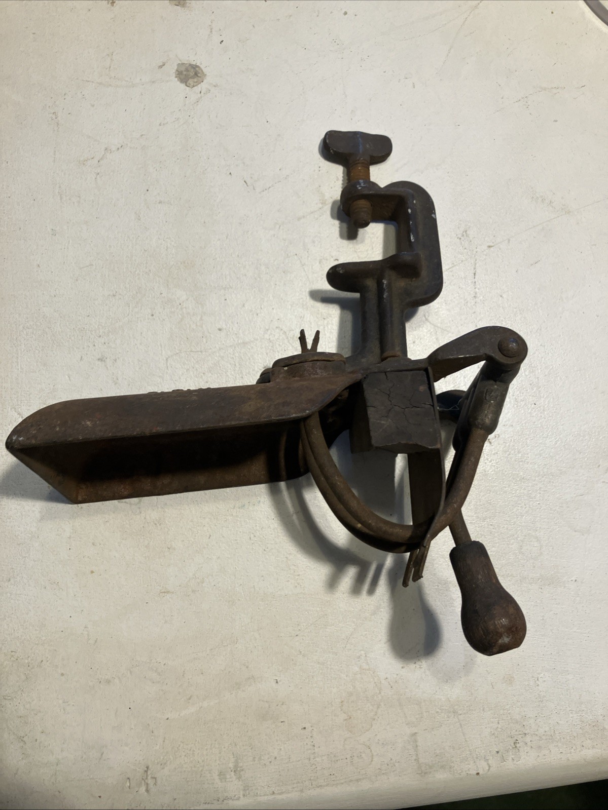 Antique Double Arm Cherry Pitter Tool Stoner Goodell Co 1906 Primitive Cast Iron