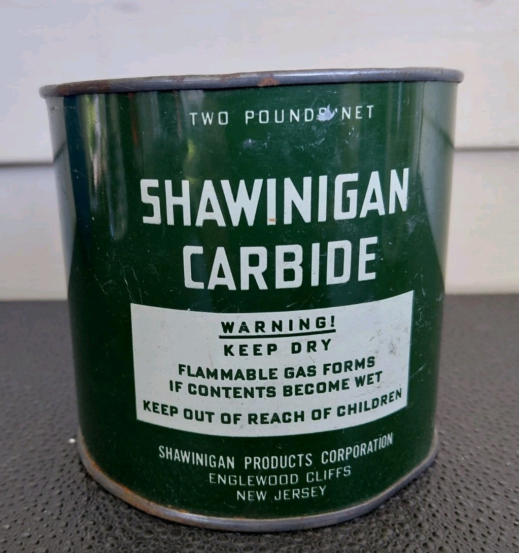 Vintage Shawinigan Carbide 2 Pound Metal Can, Mining Collectible