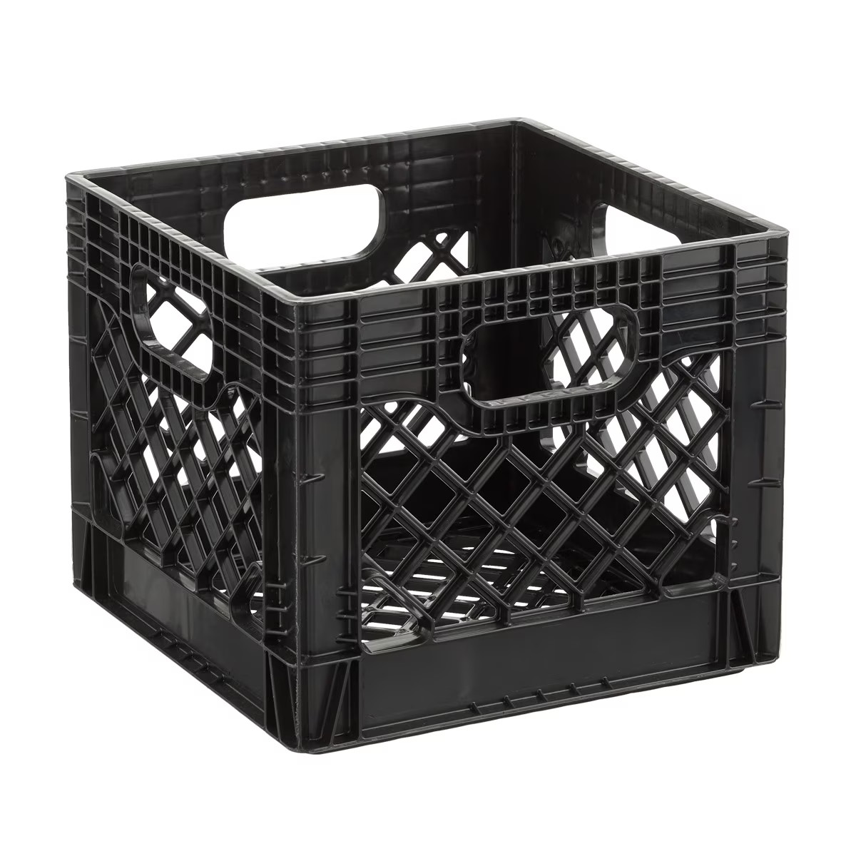 Juggernaut Storage 16QT Heavy-Duty Plastic Square Milk Crate Black Juggernaut Storage 16QT Heavy-Duty Plastic Square Milk Crate Black